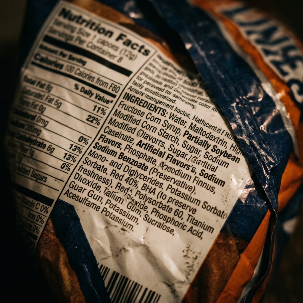 Unreadable ingredient label