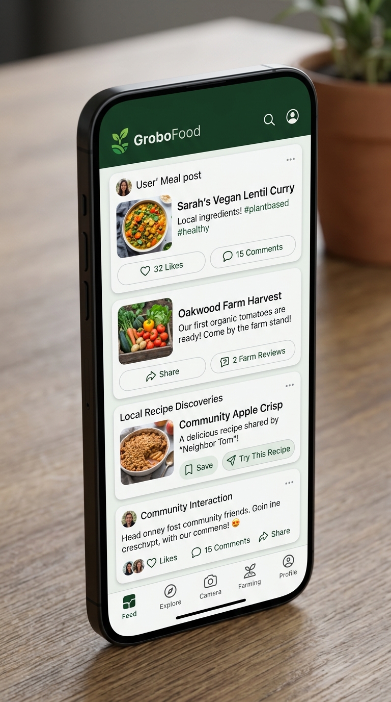 GroboFood Food Social & Recipe Community
