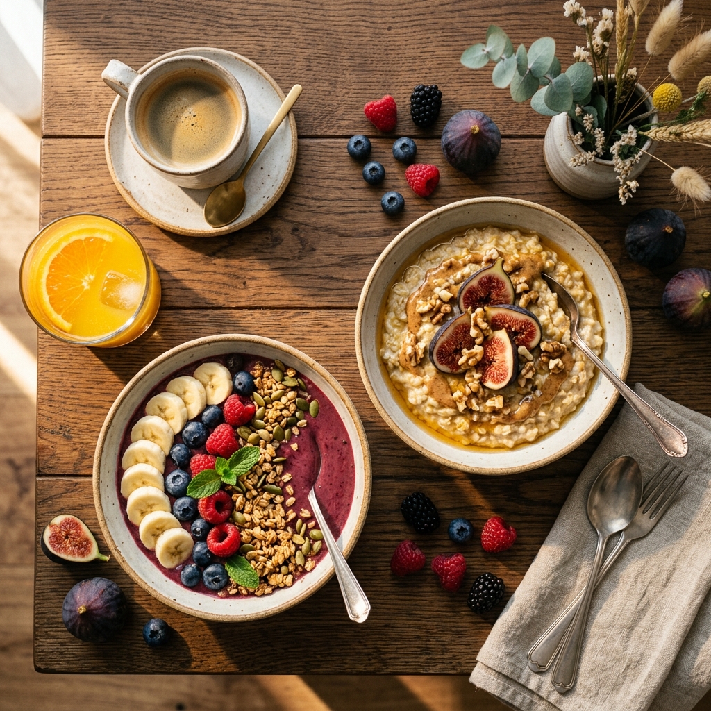 Healthy meal with nutrition tracking